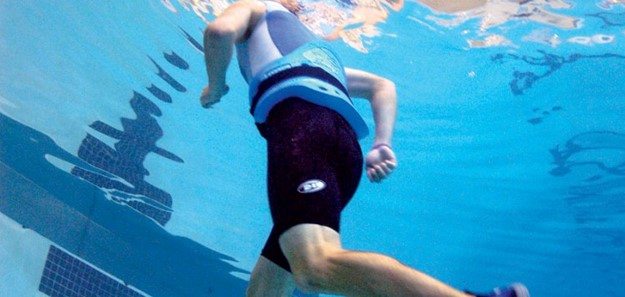 A person performing aqua workout